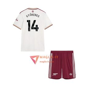 Maglia Calcio VIKTOR GYÖKERES 14 Arsenal Bambino 2025/26 Terza
