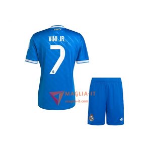 Maglia Calcio VINÍCIUS JÚNIOR 7 Real Madrid Bambino 2025/26 Terza