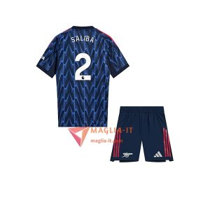 Maglia Calcio WILLIAM SALIBA 2 Arsenal Bambino 2025/26 Seconda