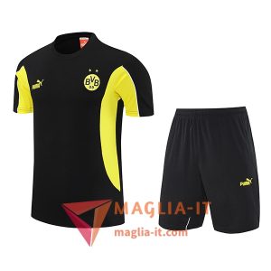 Nuova Kit da Allenamento Dortmund - Maglia + Pantaloncini 2025/2026 Nero/Giallo