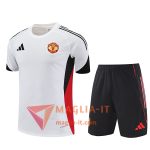 Nuova Kit da Allenamento Manchester United - Maglia + Pantaloncini 2025/2026 Bianco/Nero/Rosso