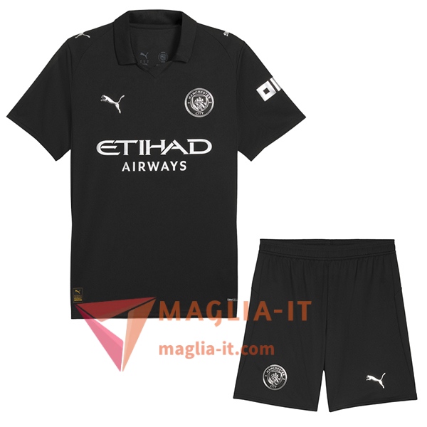 Nuova Maglia Calcio Manchester City Bambini Seconda 2025/2026
