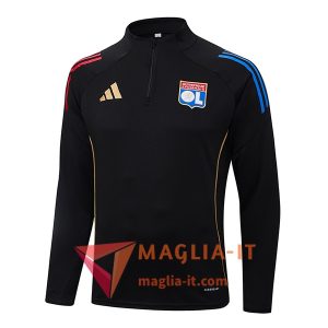 Felpa da Allenamento Lyon 2025/2026 Nero/Rosso/Blu