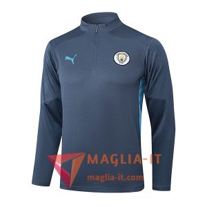 Felpa da Allenamento Manchester City 2025/2026 Grigio/Blu
