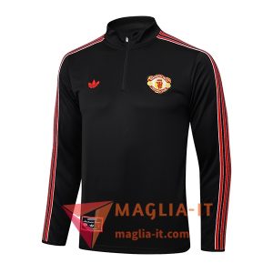 Felpa da Allenamento Manchester United 2025/2026 Nero/Rosso