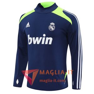 Felpa da Allenamento Real Madrid 2025/2026 Blu/Verde Fluo