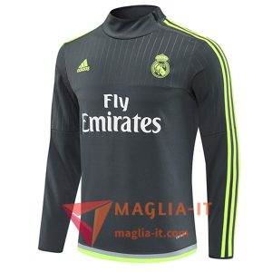 Felpa da Allenamento Real Madrid 2025/2026 Grigio/Verde
