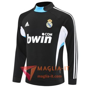 Felpa da Allenamento Real Madrid 2025/2026 Nero/Bianco/Blu