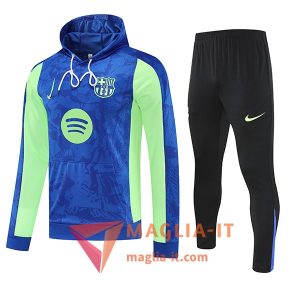 Insieme Giacca Con Cappuccio Tuta FC Barcellona 2025/2026 Blu/Verde