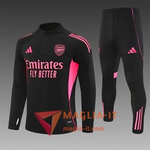 Insieme Tuta Calcio Arsenal Bambino 2025/2026 Nero/Rosa