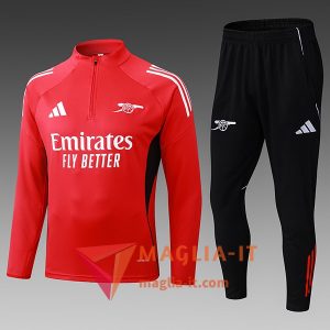 Insieme Tuta Calcio Arsenal Bambino 2025/2026 Rosso/Nero/Bianco