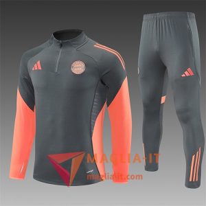 Insieme Tuta Calcio Bayern Monaco Bambino 2025/2026 Grigio/Arancia