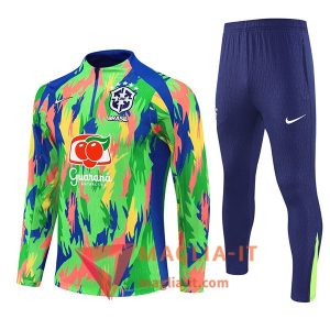 Insieme Tuta Calcio Brasile 2025/2026 Verde/Blu/Arancia