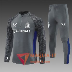 Insieme Tuta Calcio Feyenoord Bambino 2025/2026 Grigio/Blu