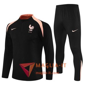 Insieme Tuta Calcio Francia 2025/2026 Nero/Rosa
