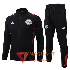 Insieme Tuta Calcio Giacca Ajax 2025/2026 Nero/Rosso