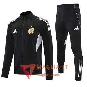 Insieme Tuta Calcio Giacca Argentina 2025/2026 Nero/Blanco