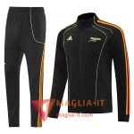 Insieme Tuta Calcio Giacca Arsenal 2025/2026 Nero/Arancia/Rosso