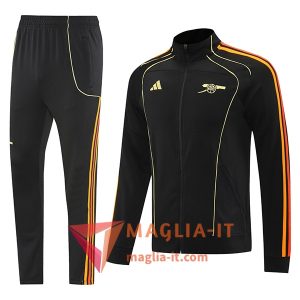 Insieme Tuta Calcio Giacca Arsenal 2025/2026 Nero/Arancia/Rosso