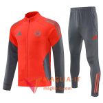 Insieme Tuta Calcio Giacca Bayern Monaco 2025/2026 Arancia/Grigio