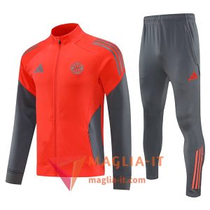 Insieme Tuta Calcio Giacca Bayern Monaco 2025/2026 Arancia/Grigio
