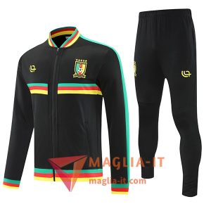 Insieme Tuta Calcio Giacca Camerun 2025/2026 Nero/Verde
