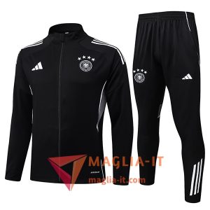 Insieme Tuta Calcio Giacca Germania 2025/2026 Nero/Grigio/Blanco