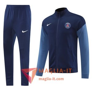 Insieme Tuta Calcio Giacca PSG 2025/2026 Blu Reale/Grigio