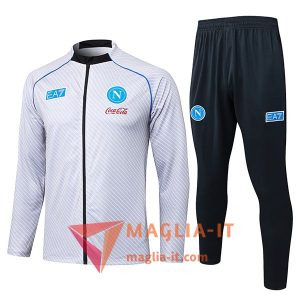 Insieme Tuta Calcio Giacca SSC Napoli 2025/2026 Grigio Chiaro