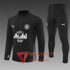 Insieme Tuta Calcio Manchester City Bambino 2025/2026 Nero/Grigio/Bianco