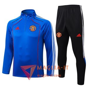 Insieme Tuta Calcio Manchester United 2025/2026 Blu/Bianco/Rosso