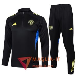 Insieme Tuta Calcio Manchester United 2025/2026 Nero/Blu/Giallo