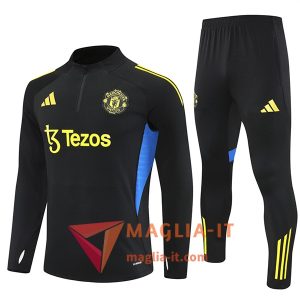 Insieme Tuta Calcio Manchester United 2025/2026 Nero/Giallo/Blu