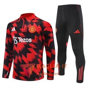 Insieme Tuta Calcio Manchester United 2025/2026 Rosso/Nero