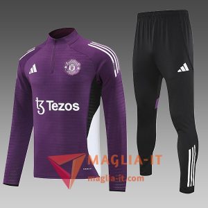 Insieme Tuta Calcio Manchester United Bambino 2025/2026 viola/Bianco/Nero