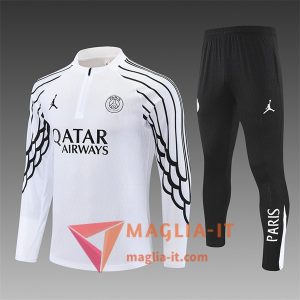 Insieme Tuta Calcio PSG Bambino 2025/2026 Bianco/Nero