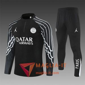 Insieme Tuta Calcio PSG Bambino 2025/2026 Nero/Bianco