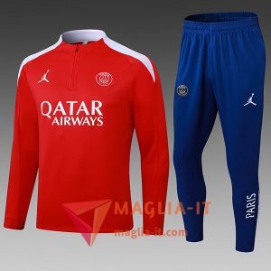 Insieme Tuta Calcio PSG Bambino 2025/2026 Rosso/Bianco