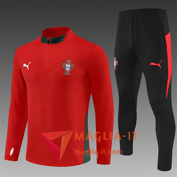 Insieme Tuta Calcio Portogallo Bambino 2025/2026 Rosso/Verde