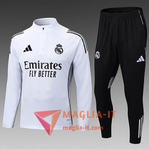 Insieme Tuta Calcio Real Madrid Bambino 2025/2026 Bianco/Nero