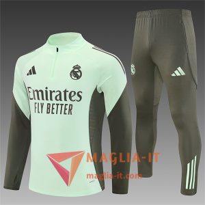 Insieme Tuta Calcio Real Madrid Bambino 2025/2026 Verde/Marrone