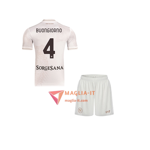 Maglia Calcio ALESSANDRO BUONGIORNO 4 SSC Napoli Bambino 2025/26 Seconda