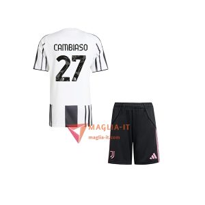Maglia Calcio ANDREA CAMBIASO 27 Juventus Bambino 2025/26 Prima