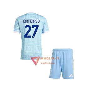 Maglia Calcio ANDREA CAMBIASO 27 Juventus Bambino 2025/26 Seconda