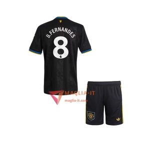 Maglia Calcio BRUNO FERNANDES 8 Manchester United Bambino 2025/26 Terza