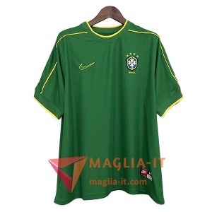 Maglia Calcio Brasile Retro Portiere Verde 1998 Vintage