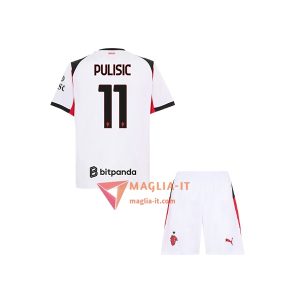 Maglia Calcio CHRISTIAN PULISIC 11 AC Milan Bambino 2025/26 Seconda