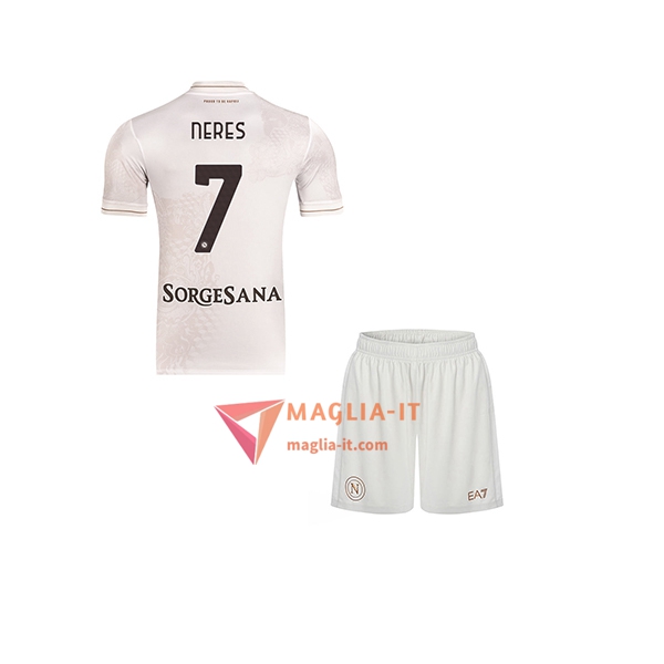 Maglia Calcio DAVID NERES 7 SSC Napoli Bambino 2025/26 Seconda