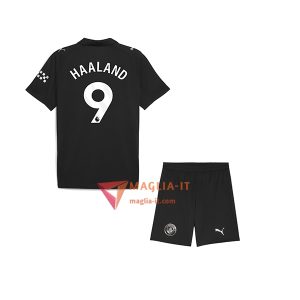 Maglia Calcio ERLING HAALAND 9 Manchester City Bambino 2025/26 Seconda