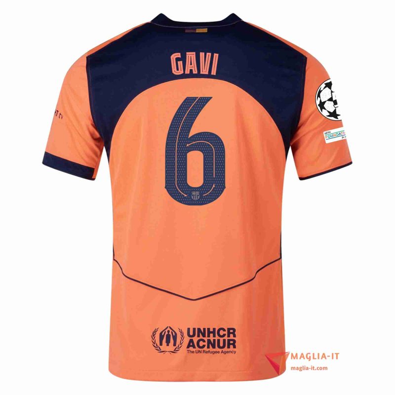 Maglia Calcio GAVI 6 FC Barcellona 2025/26 UCL Terza